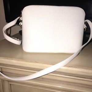 White leather purse